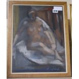 Muriel Wilson, pastel, Seated female nude, signed, 39 x 29cm