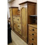 A Victorian mahogany Beaconsfield wardrobe W.219cm
