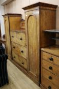 A Victorian mahogany Beaconsfield wardrobe W.219cm