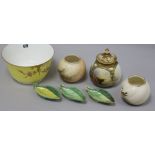 A collection of 19th century blush and other Worcester ceramics