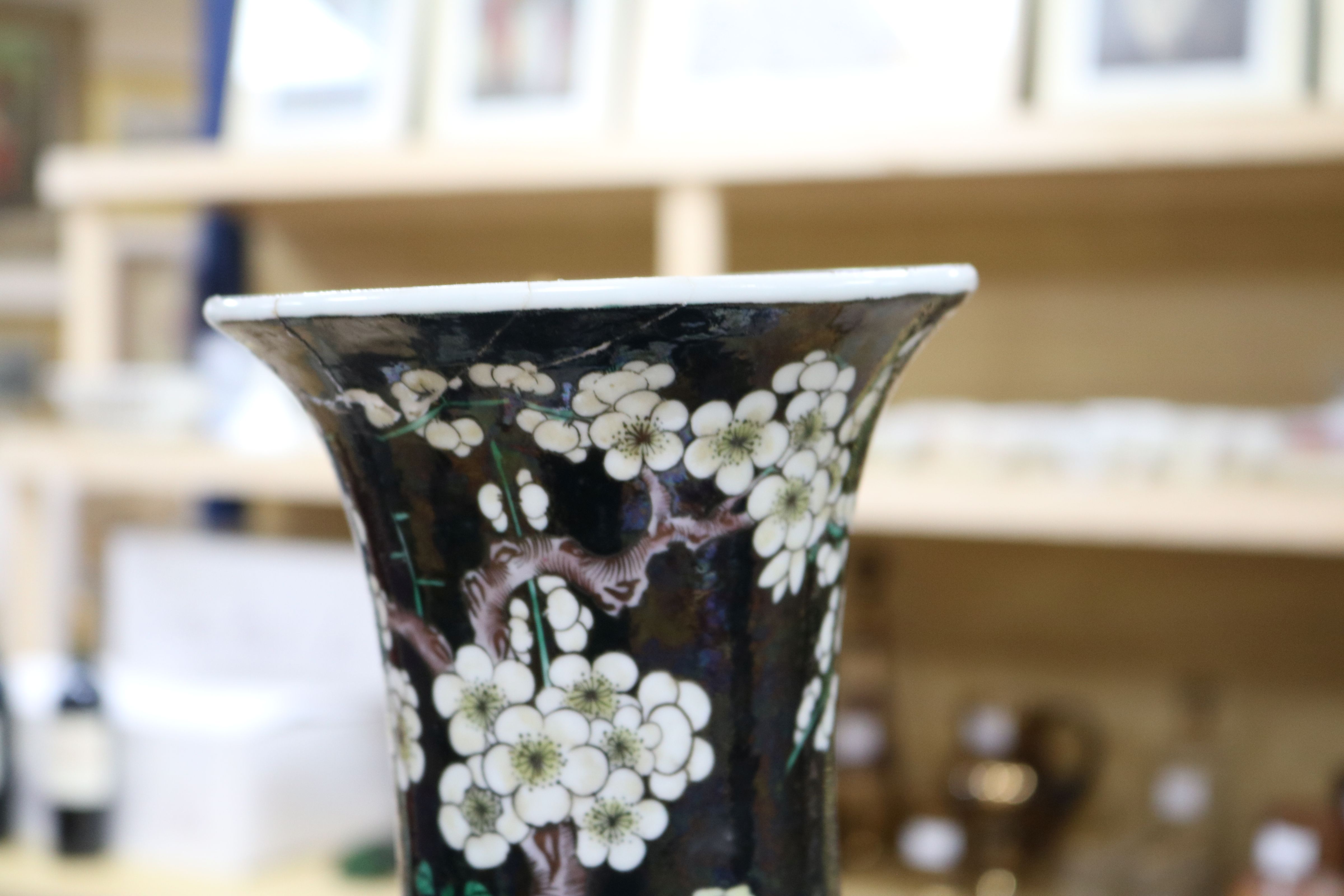 A Chinese famille noire vase height 62cm - Image 3 of 6