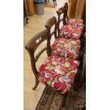A set of four Regency mahogany ropetwist back dining chairs
