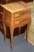 A pair of marble top bedside chests W.38cm.