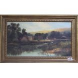 An early 20th century river landscape, signed 'Allan', oil on canvas, and companion piece, a pair,