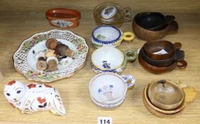 A collection of mixed European and English ceramics