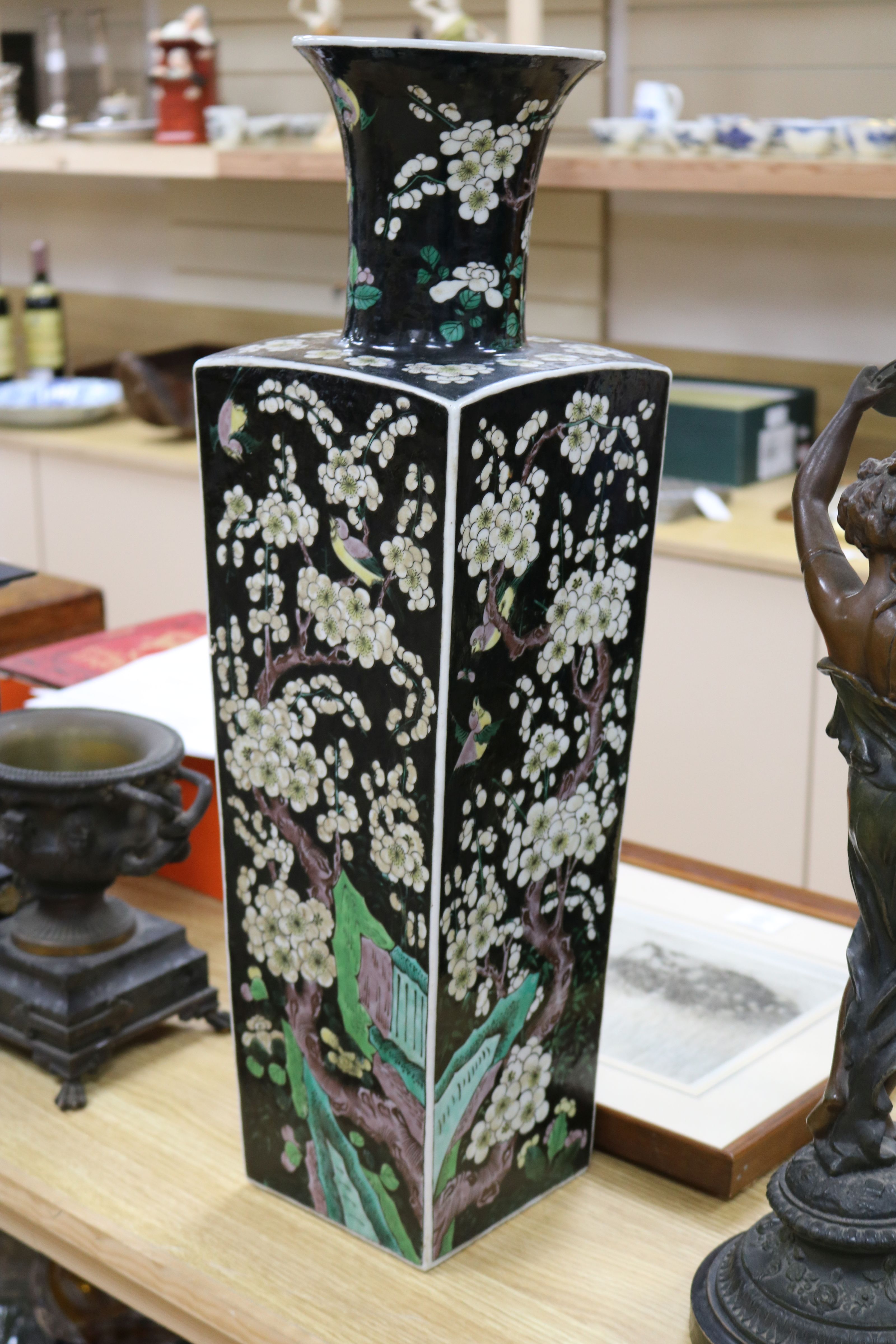 A Chinese famille noire vase height 62cm - Image 4 of 6