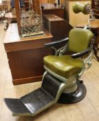 A vintage dentist's chair W.60cm approx..