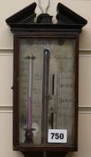 Stone of Aylesbury. A George III mahogany stick barometer and two other barometers W.11cm, 25cm