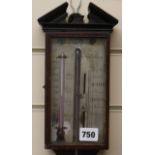 Stone of Aylesbury. A George III mahogany stick barometer and two other barometers W.11cm, 25cm