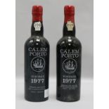 Two bottles Calem Vintage Port 1977