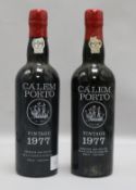 Two bottles Calem Vintage Port 1977