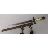A German WWII Kreigsmarine Officer's dagger, the blade impressed 'Original Eickhorn Solingen', in