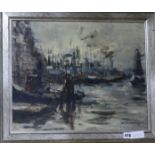 Jan Kormyars, oil, Port scene