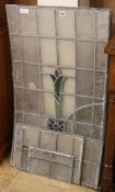 A group of five stained glass panels W.58cm