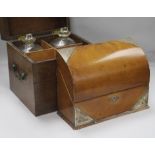 A silver-mounted and morocco-bound stationery box and a Georgian mahogany decanter box, the