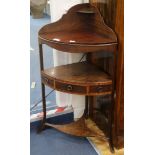 A George III mahogany corner washstand W.68cm