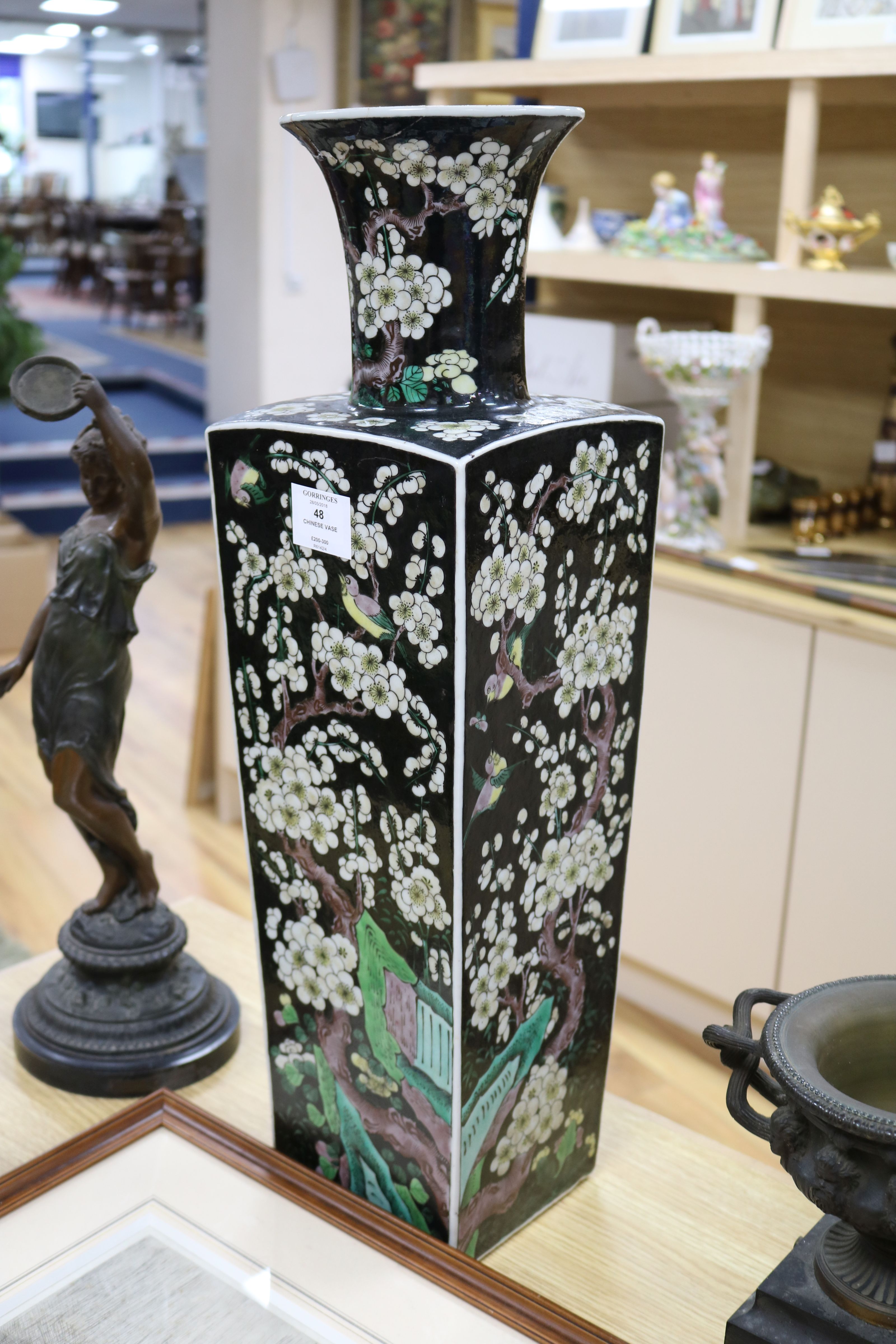 A Chinese famille noire vase height 62cm - Image 5 of 6