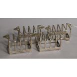 A set of four Art Deco silver five bar toast racks, Deakin & Francis Ltd, Birmingham, 1936, width