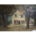 French School, oil on canvas, view of a country house, indistinctly signed Le Febvre Rob..., 54 x