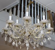 A Bohemian twelve light chandelier