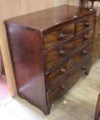 A Victorian mahogany five drawer chest W.106cm