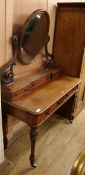 A Victorian mahogany dressing table W.122cm