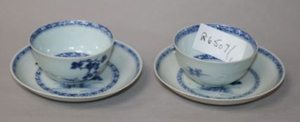 Two Chinese cargo cups and stands