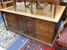 An oak partners desk W.160cm.