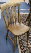 Six Victorian elm and beech dining chairs