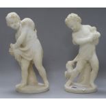 A pair of alabaster figures