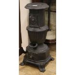A French iron conservatory stove W.38cm