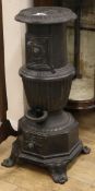 A French iron conservatory stove W.38cm