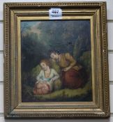 19th century English School, oil on board, Babes in the Wood, 26 x 22cm