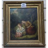 19th century English School, oil on board, Babes in the Wood, 26 x 22cm