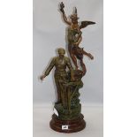 Ruchot. A bronzed spelter group height 66cm