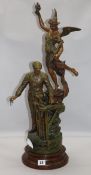 Ruchot. A bronzed spelter group height 66cm