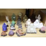 A collection of hardstone Buddha's