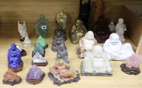 A collection of hardstone Buddha's