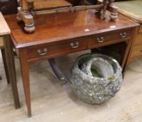 An Edwardian two drawer side table W.106cm