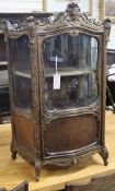 A 19th century small French table top vitrine cabinet W.55cm.