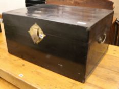 A Japanese lacquer box W.76cm