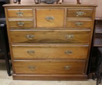 A late Victorian walnut chest of drawers W.122cm