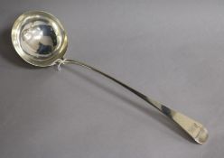 A George III silver Old English pattern soup ladle, William Sumner I, London, 1787, 35cm, 5 oz.