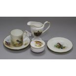 A Royal Worcester cup, saucer, small plate, jug and pot cover