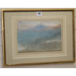 Albert Goodwin, watercolour, Etna 1904, signed and dated 1904, Fine Art Society label verso, 25 x
