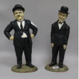 Peter Moore. Two sculptures of Laurel & Hardy height 39cm