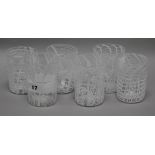A set of six Murano Latticino glass tumblers height 11cm