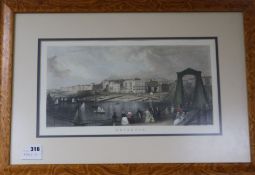 J.W Robins publ., coloured engraving, Brighton, engraved by Prior, 21 x 41cm