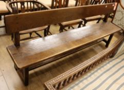An oak hall bench W.200cm