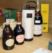 One magnum of Moet et Chandon and four other Champagnes including Heidseick & Co. blue top and